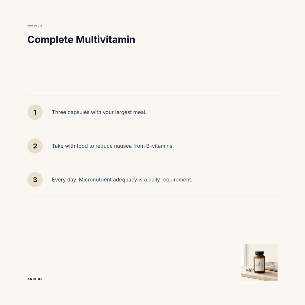 How to use Complete Multivitamin: three-step guide with product photo