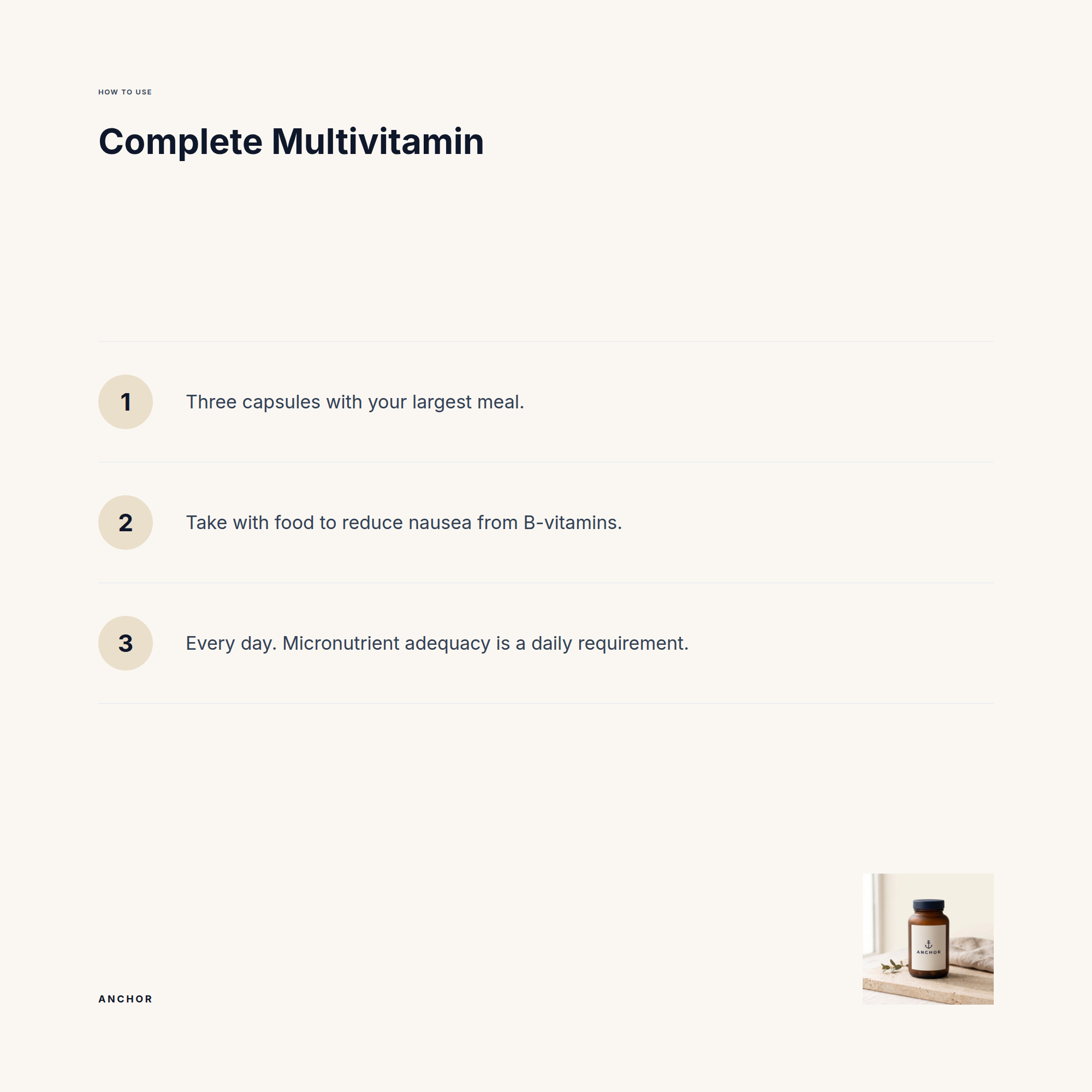 How to use Complete Multivitamin: three-step guide with product photo