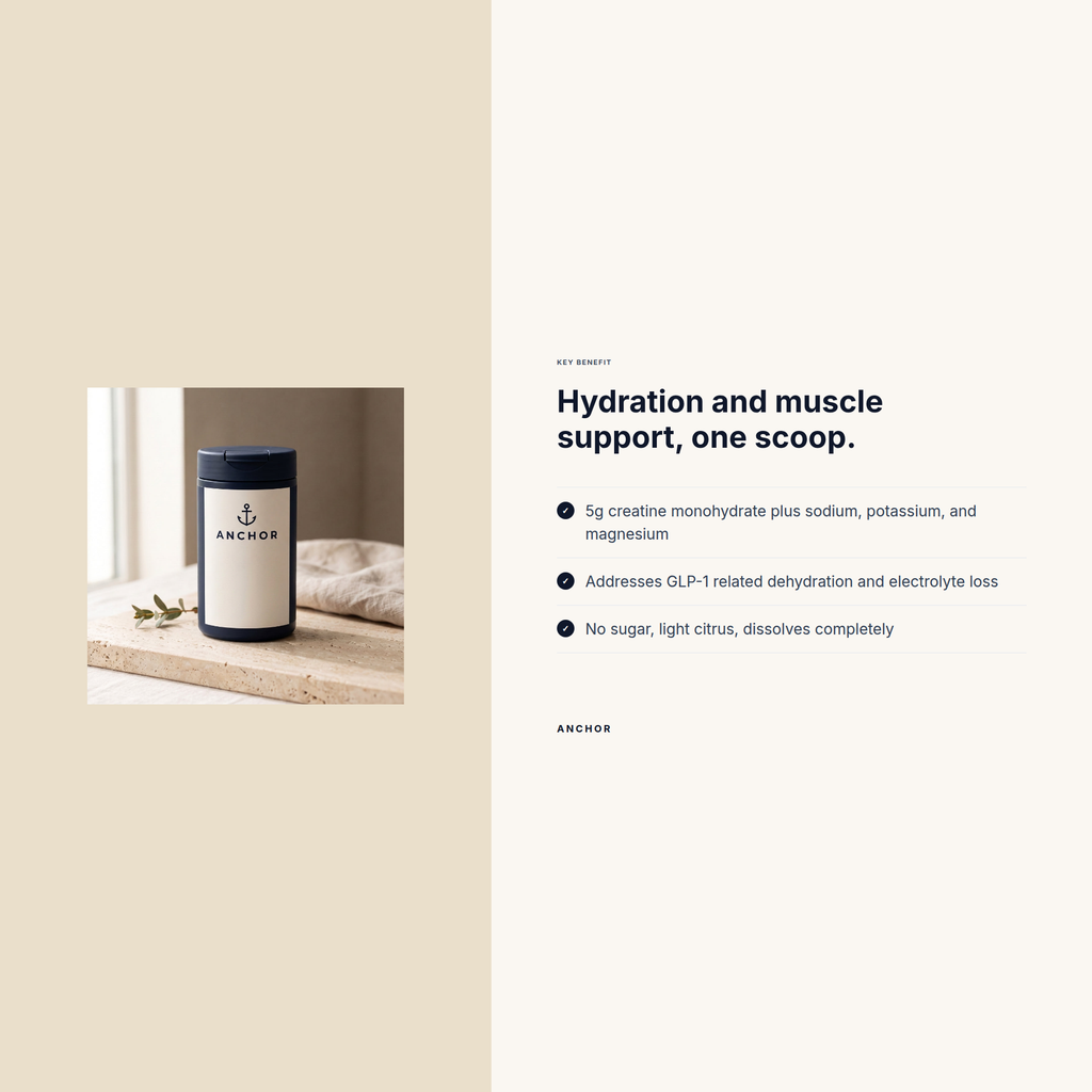 Benefit frame for Creatine Hydration: Protect lean mass and stay hydrated when calories are cut.