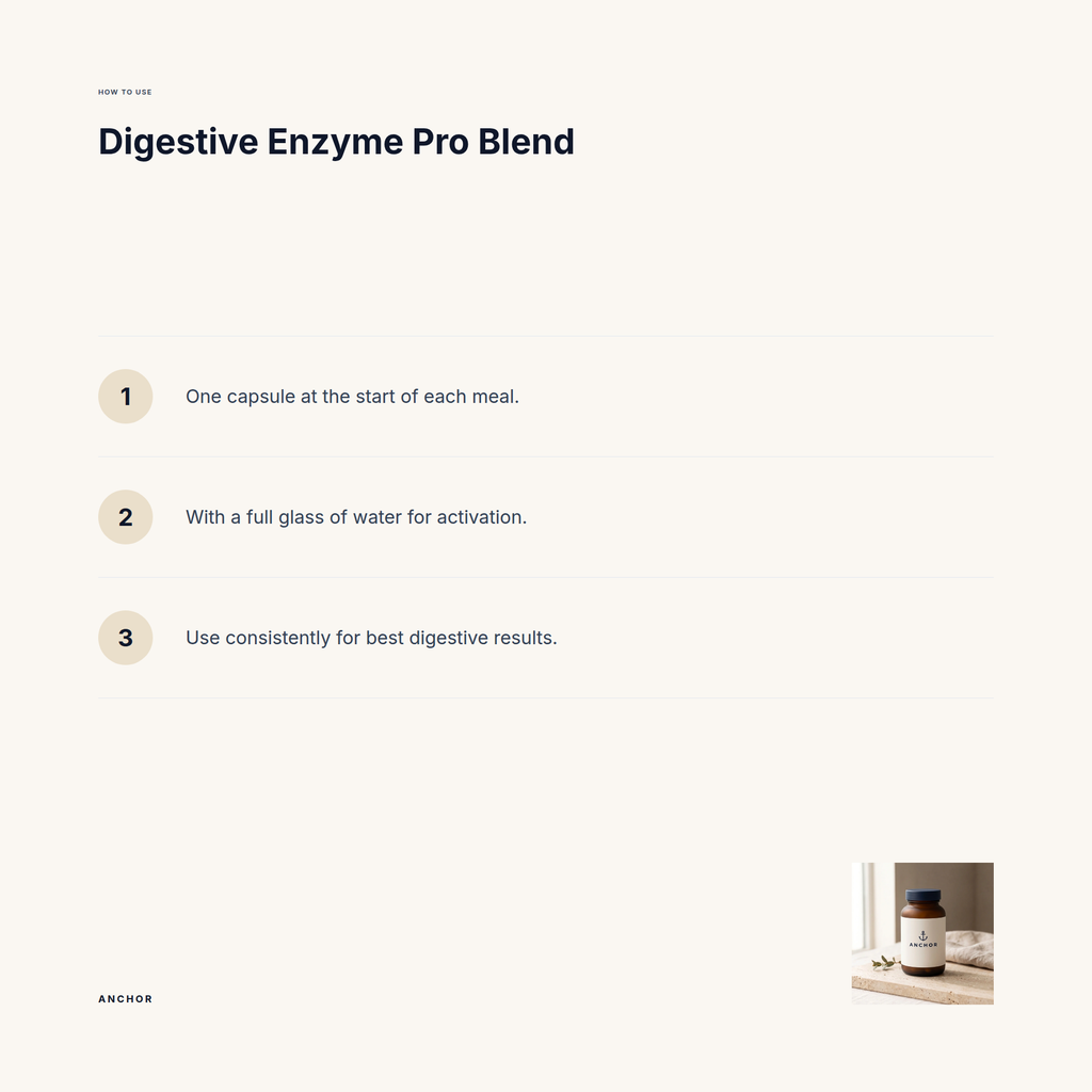 How to use Digestive Enzyme: three-step guide with product photo