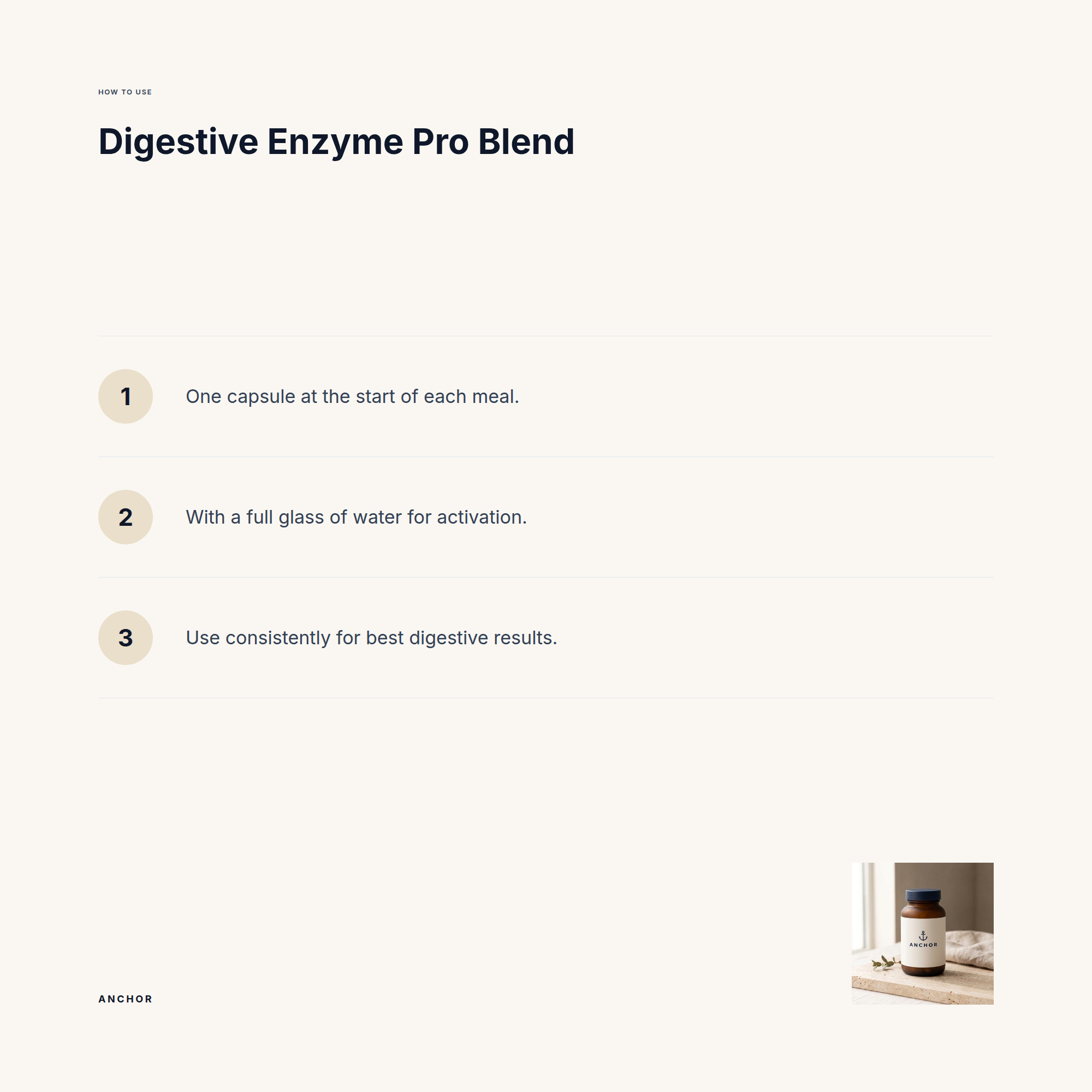 How to use Digestive Enzyme: three-step guide with product photo