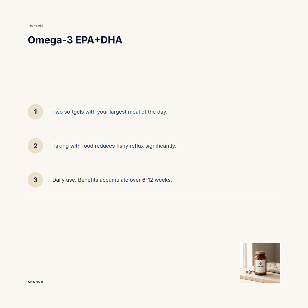 How to use Omega-3 EPA/DHA: three-step guide with product photo