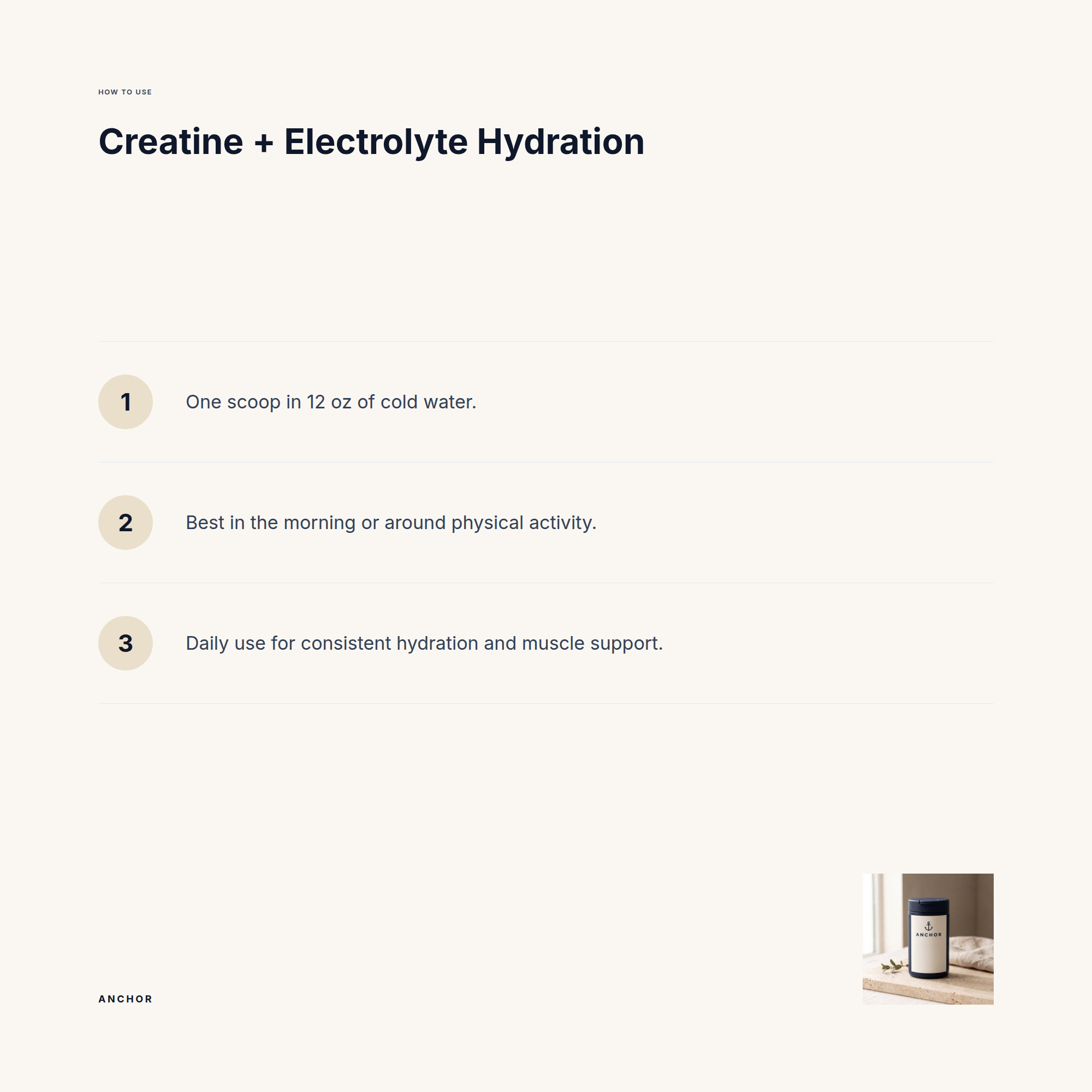 How to use Creatine Hydration: three-step guide with product photo